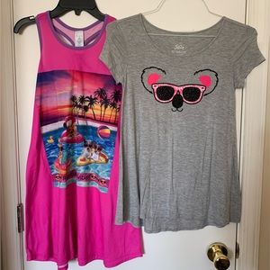 Nightgown Girls Size 10/12 Children’s Place and Justice Tee in Girls Size 12